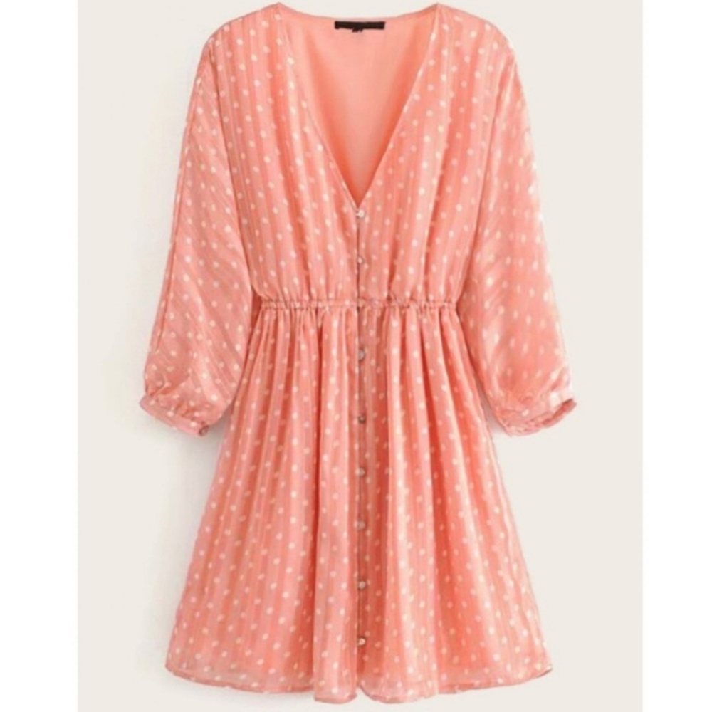 Shein button through polka‎ dot dress size medium